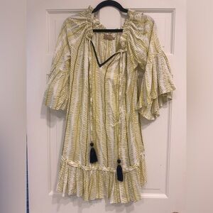 Skemo Olive and White Long Sleeve Dress